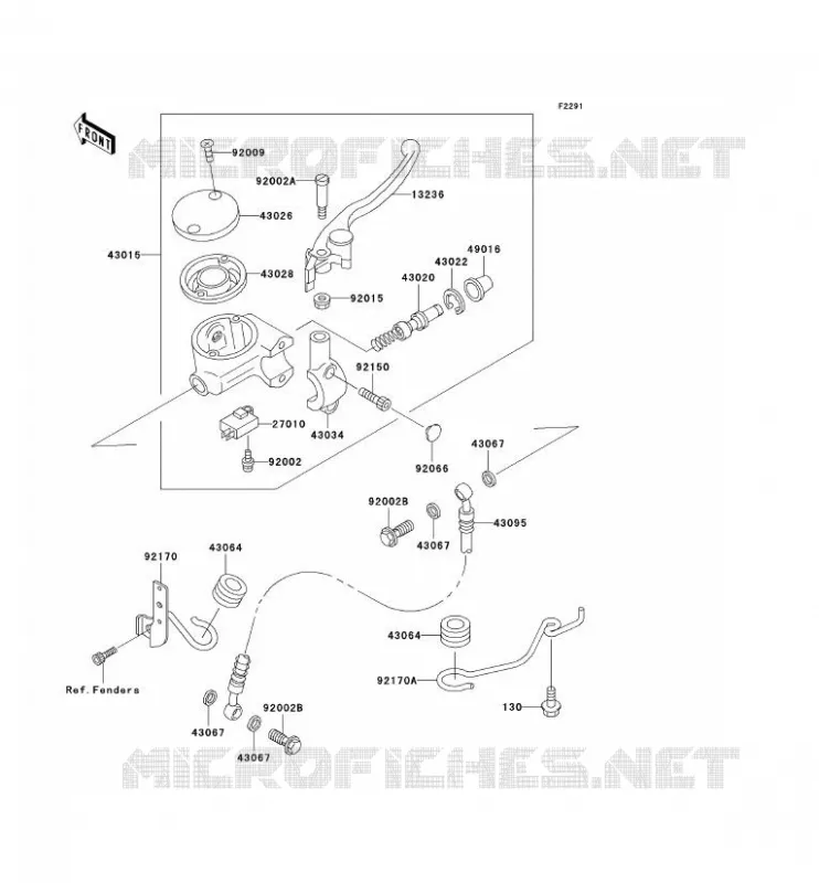 MAITRE CYLINDRE AV Kawasaki MOTOS 1500 2000 VN1500 DRIFTER  VN1500-J2