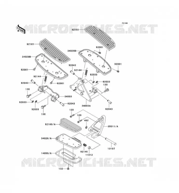 REPOSE PIED Kawasaki MOTOS 1500 2004 VN1500 CLASSIC TOURER FI  VN1500-L5