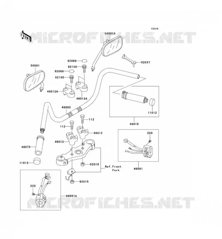 GUIDON Kawasaki MOTOS 1500 2000 VN1500 CLASSIC FI  VN1500-N1H