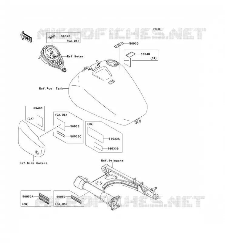 LABEL Kawasaki MOTOS 1500 2005 VN1500 CLASSIC  VN1500-N4