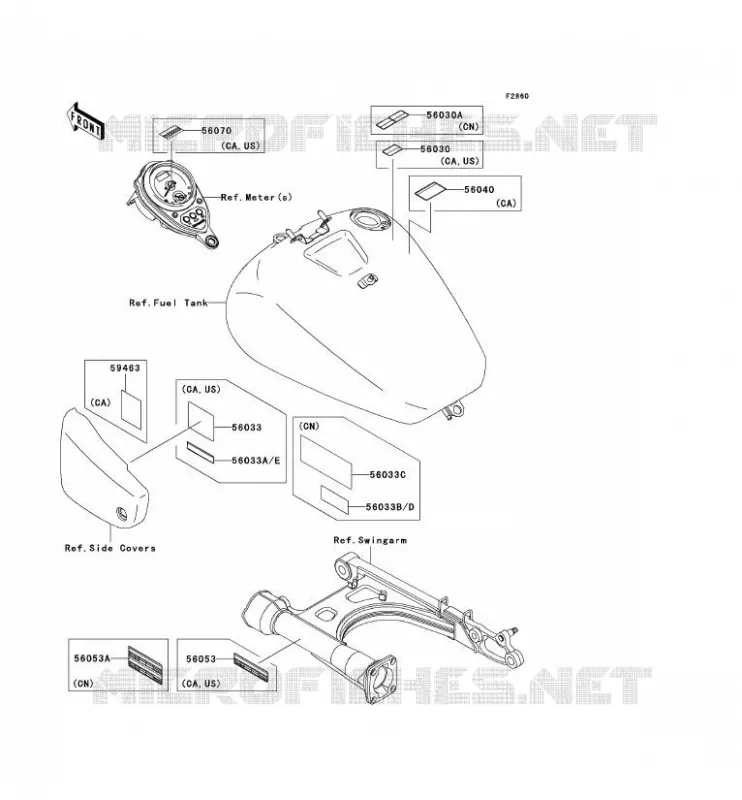 LABEL Kawasaki MOTOS 1500 2007 VN1500 CLASSIC  VN1500N7FA