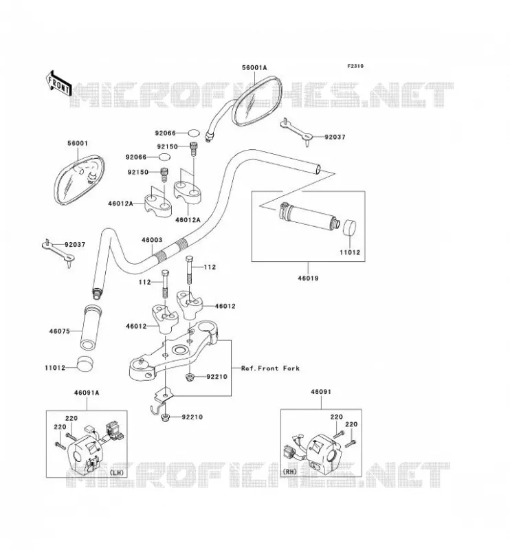 GUIDON Kawasaki MOTOS 1500 2008 VN1500 CLASSIC  VN1500N8F