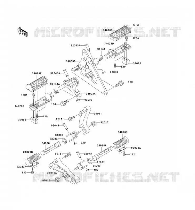 REPOSE PIED Kawasaki MOTOS 1500 2003 VN1500 MEAN STREAK  VN1500-P2H