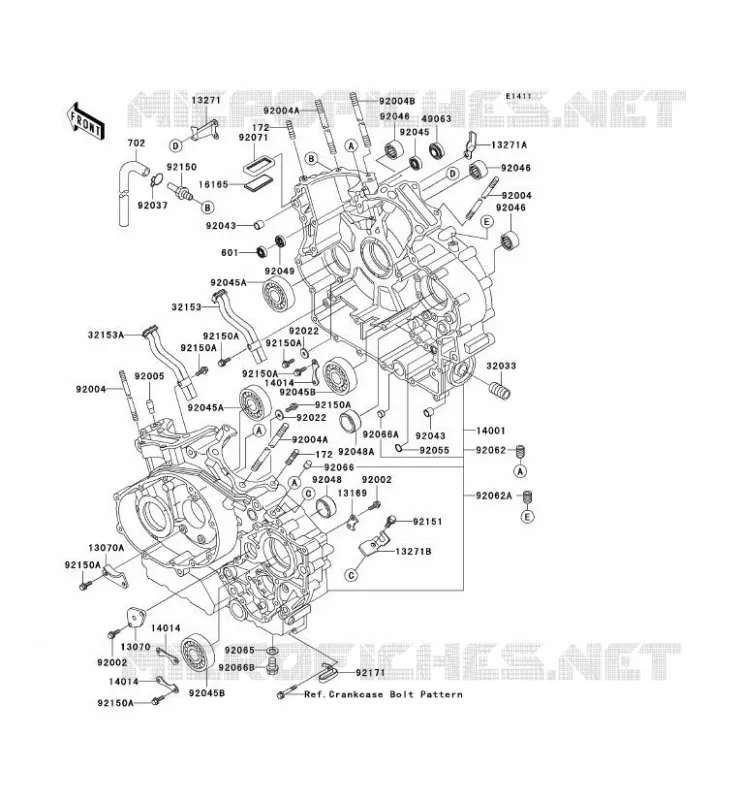 CARTER MOTEUR(S) Kawasaki MOTOS 1500 2001 VN1500 DRIFTER  VN1500-R1