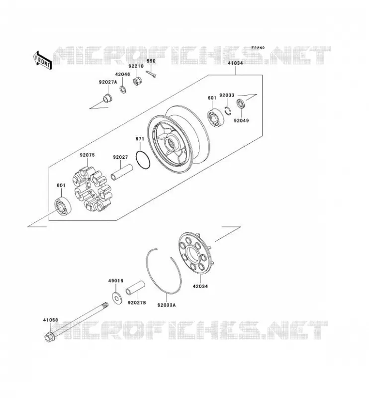 MOYEU ARRIERE Kawasaki MOTOS 1500 2001 VN1500 DRIFTER  VN1500-R1H
