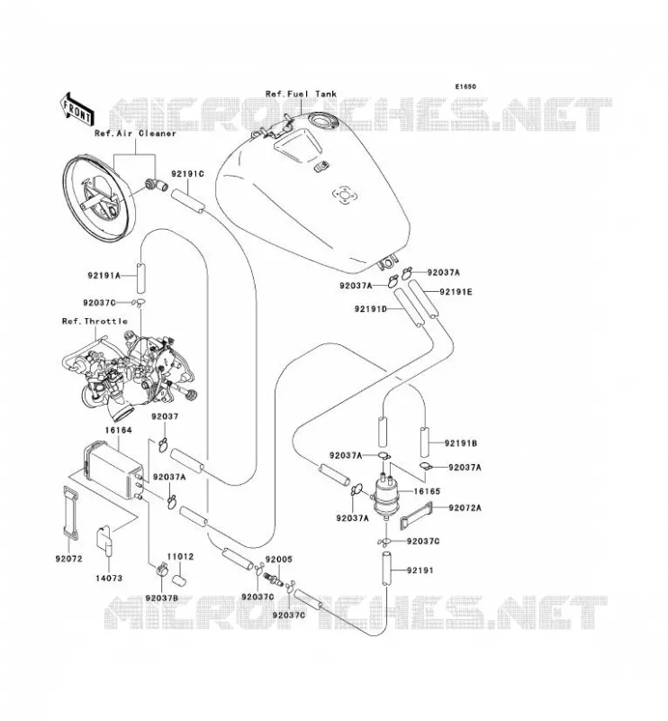 SYSTEME D'EVAPORATION CARBURANT(CA) Kawasaki MOTOS 1500 2002 VN1500 DRIFTER  VN1500-R2