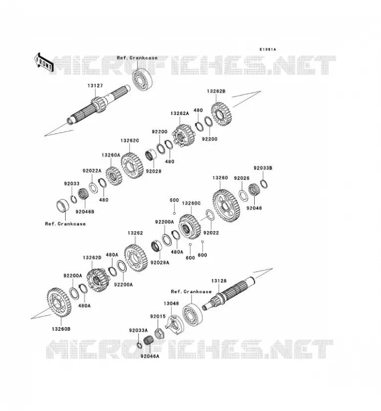 TRANSMISSION Kawasaki MOTOS 1500 2002 VN1500 DRIFTER  VN1500-R2