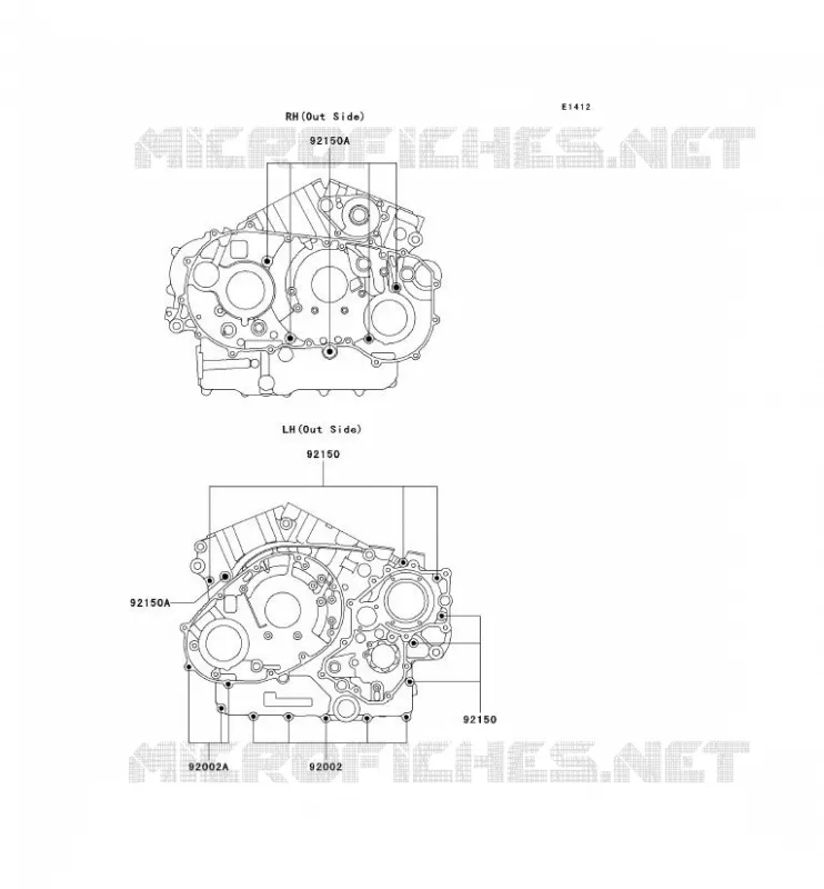 BOULON CARTER MOTEUR Kawasaki MOTOS 1500 2002 VN1500 DRIFTER  VN1500-R2H