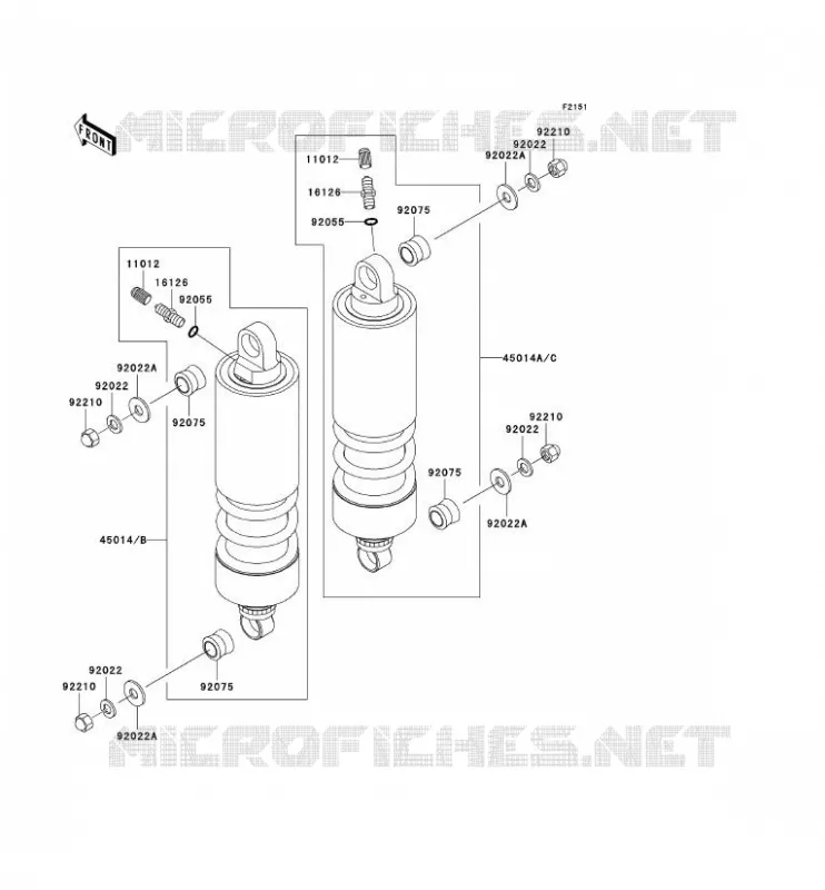 SUSPENSION/AMORTISSEUR Kawasaki MOTOS 1500 2002 VN1500 DRIFTER  VN1500-R2H