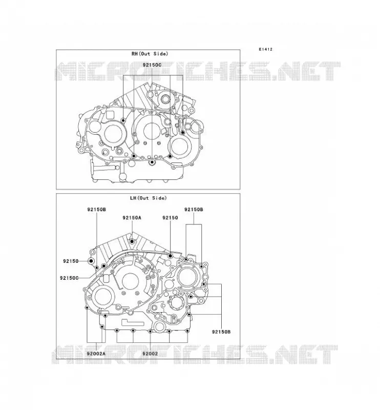 BOULON CARTER MOTEUR Kawasaki MOTOS 1500 2004 VN1500 DRIFTER  VN1500-R4