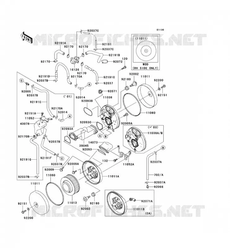 FILTRE A AIR Kawasaki MOTOS 1500 2005 VN1500 DRIFTER  VN1500-R5