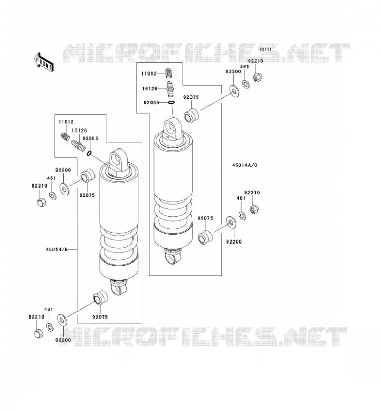 SUSPENSION/AMORTISSEUR Kawasaki MOTOS 1500 2005 VN1500 DRIFTER  VN1500-R5