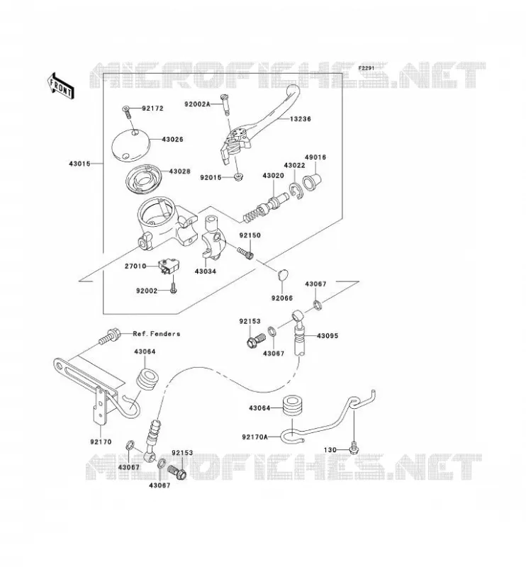 MAITRE CYLINDRE AV Kawasaki MOTOS 1500 2006 VN1500 CLASSIC  VN1500T6F