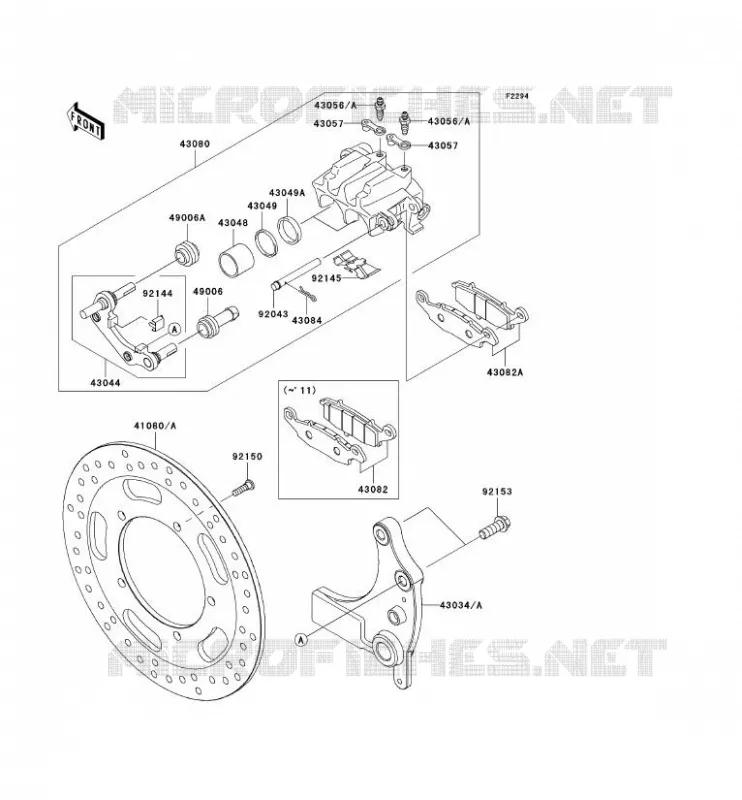 FREIN ARRIERE Kawasaki MOTOS 1700 2011 VN1700 NOMAD  VN1700CBF