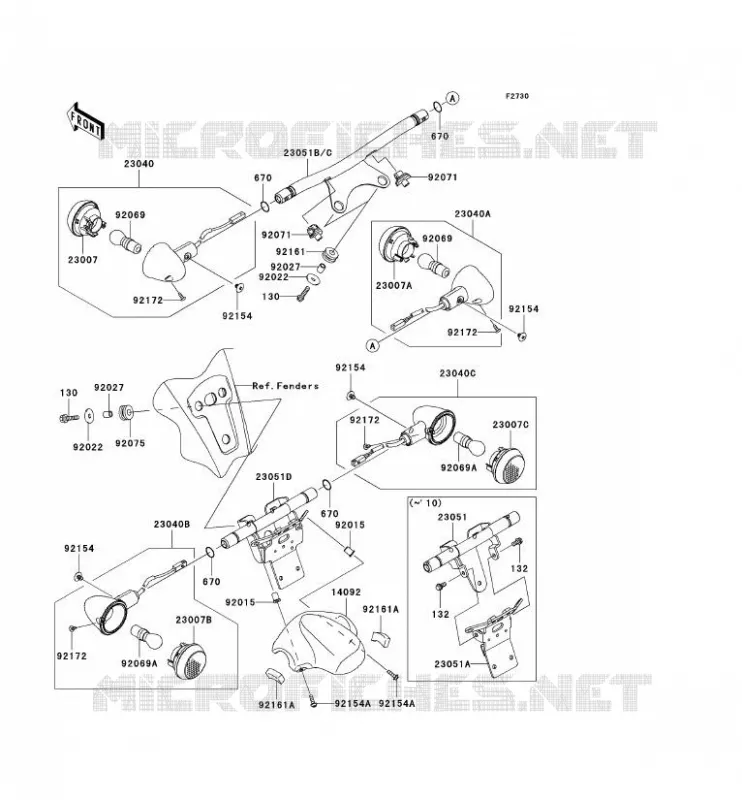 CLIGNOTANTS Kawasaki MOTOS 1700 2012 VN1700 NOMAD  VN1700CCF