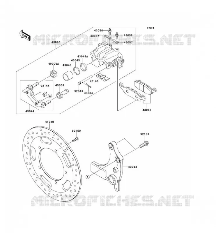 FREIN ARRIERE Kawasaki MOTOS 1700 2014 VN1700 NOMAD ABS  VN1700DEF