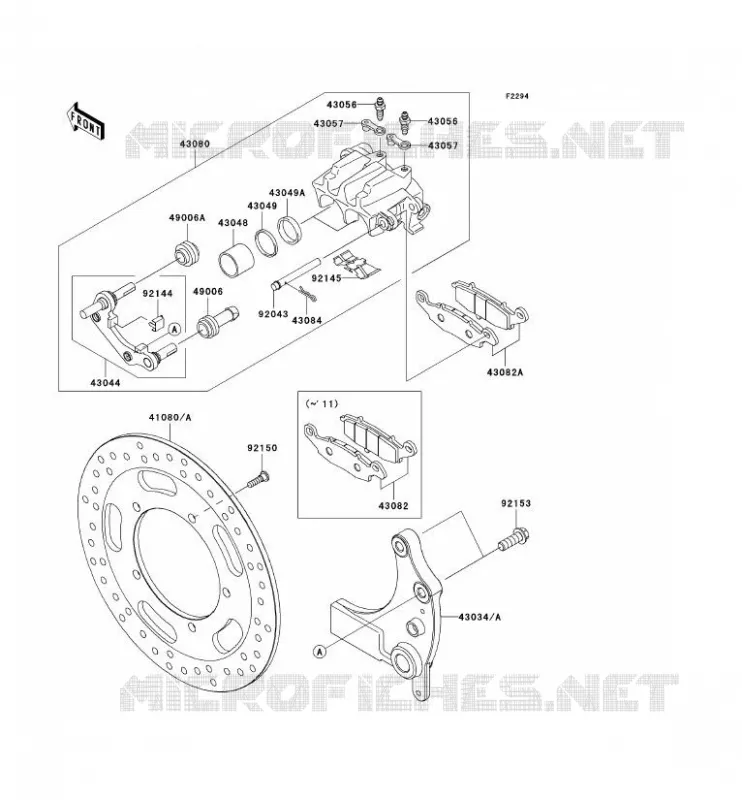 FREIN ARRIERE Kawasaki MOTOS 1700 2009 VN1700 CLASSIC  VN1700E9F