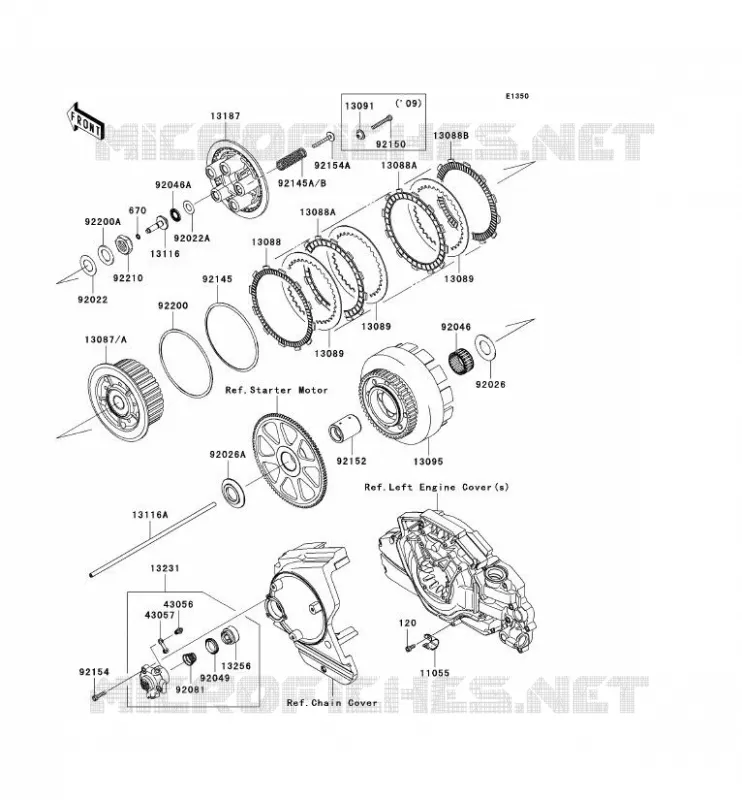 EMBRAYAGE Kawasaki MOTOS 1700 2012 VN1700 CLASSIC  VN1700ECF