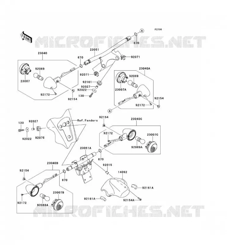 CLIGNOTANTS Kawasaki MOTOS 1700 2013 VN1700 CLASSIC  VN1700EDF