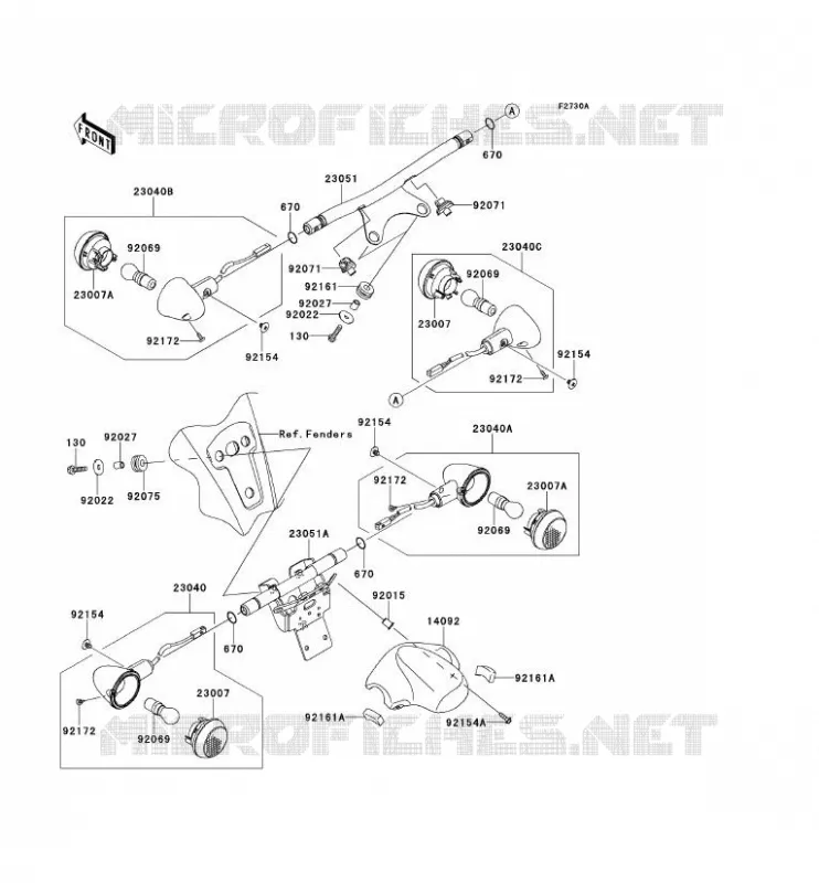 CLIGNOTANTS Kawasaki MOTOS 1700 2012 VN1700 CLASSIC ABS  VN1700FCF