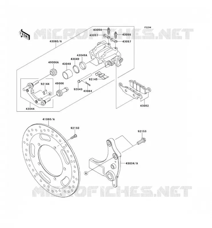 FREIN ARRIERE Kawasaki MOTOS 1700 2013 VN1700 CLASSIC ABS  VN1700FDF