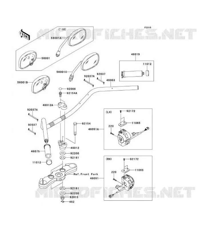 GUIDON Kawasaki MOTOS 1700 2014 VN1700 CLASSIC ABS  VN1700FEF