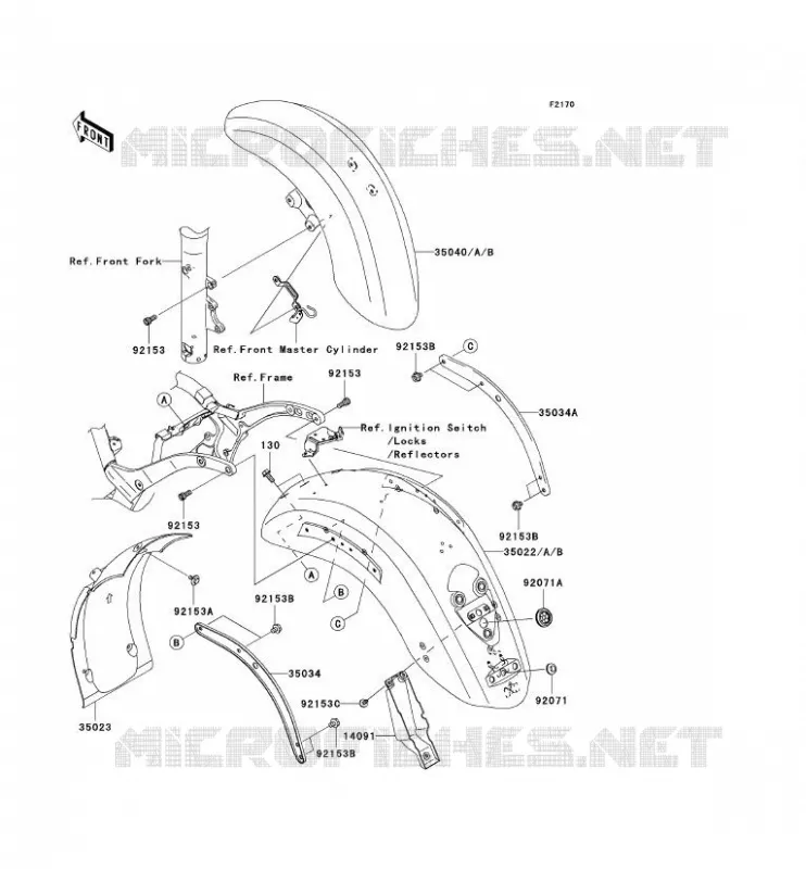 GARDE BOUE Kawasaki MOTOS 2000 2004 VN2000  VN2000-A1