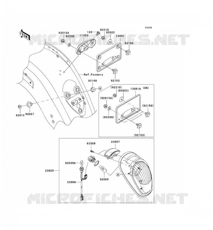 FEUX ARRI&Egrave;RE(S) Kawasaki MOTOS 2000 2004 VN2000  VN2000-A1