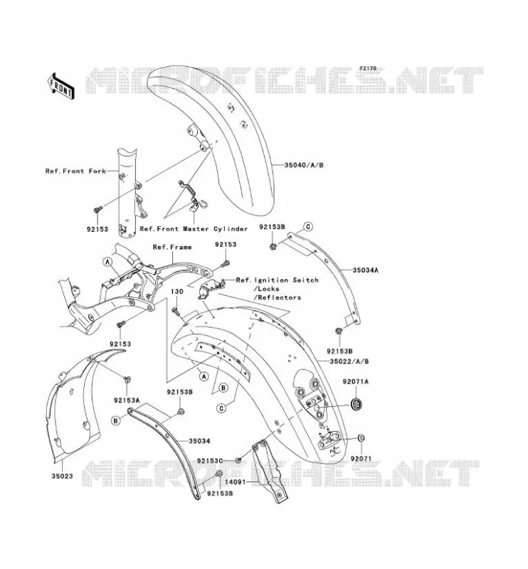 GARDE BOUE Kawasaki MOTOS 2000 2004 VN2000  VN2000-A1