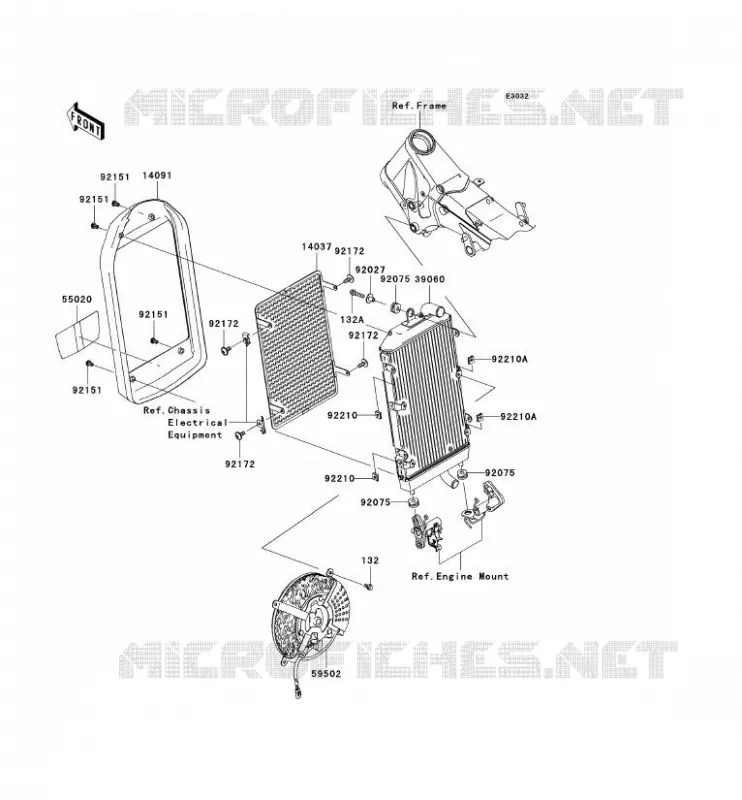 RADIATEUR Kawasaki MOTOS 2000 2004 VN2000  VN2000-A1