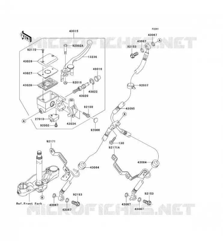 MAITRE CYLINDRE AV Kawasaki MOTOS 2000 2004 VN2000  VN2000-A1