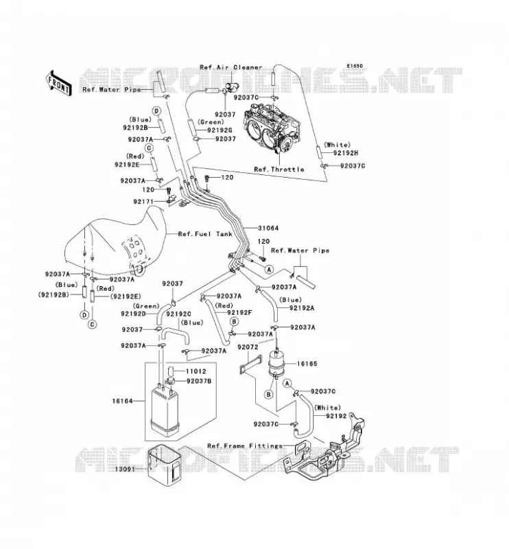 SYSTEME D'EVAPORATION CARBURANT(CA) Kawasaki MOTOS 2000 2004 VN2000  VN2000-A1