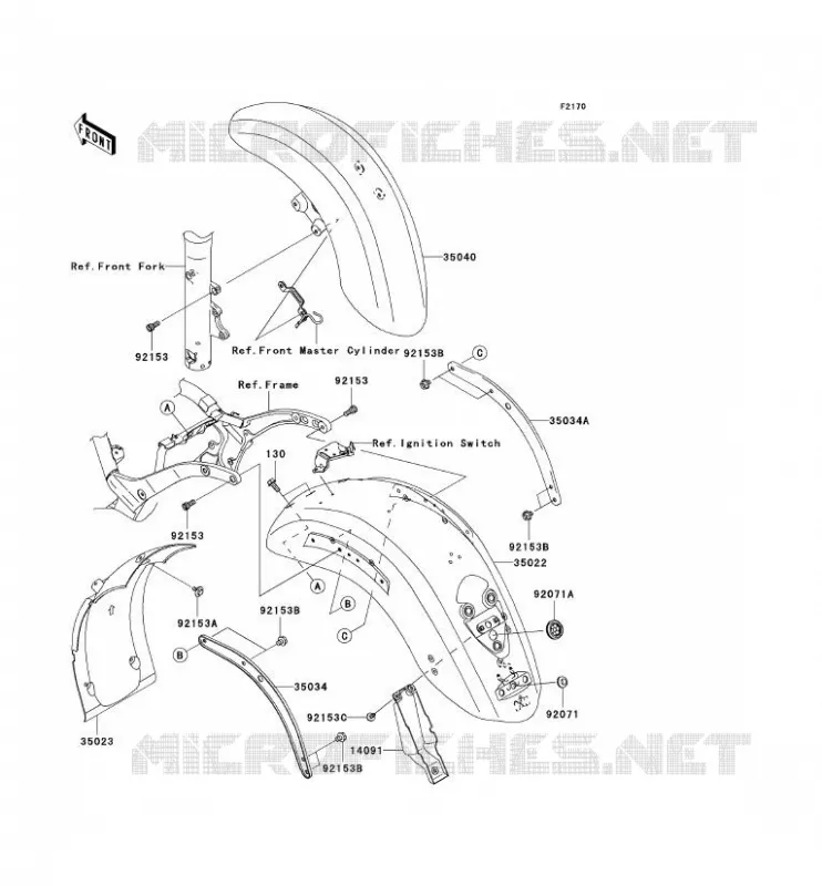 GARDE BOUE Kawasaki MOTOS 2000 2004 VN2000  VN2000-A1H