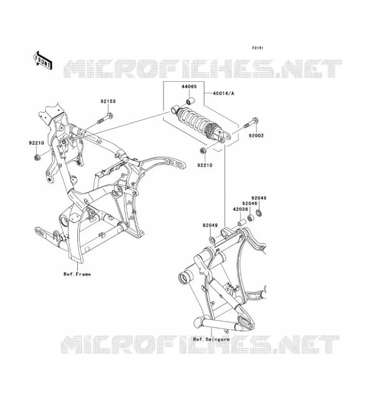 SUSPENSION/AMORTISSEUR Kawasaki MOTOS 2000 2004 VN2000  VN2000-A1H