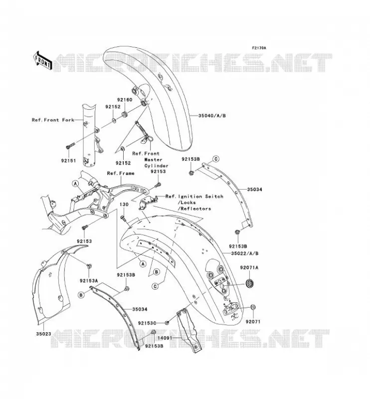 GARDE BOUE Kawasaki MOTOS 2000 2005 VN2000  VN2000-A2