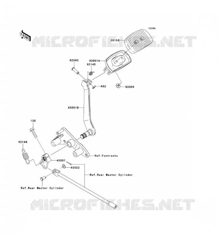 PEDALE DE FREIN/TORQUE LINK Kawasaki MOTOS 2000 2005 VN2000  VN2000-A2