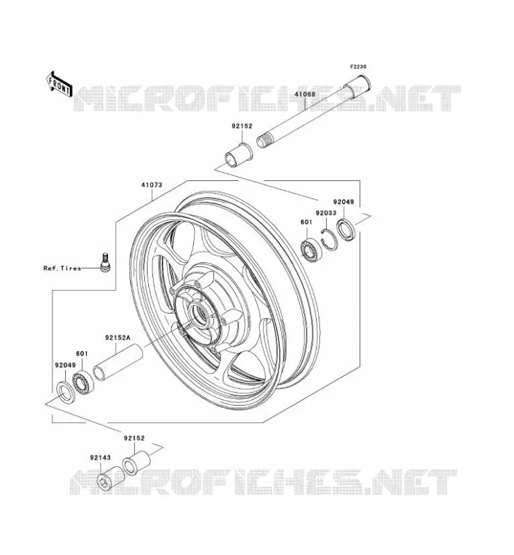 ROUE AVANT Kawasaki MOTOS 2000 2005 VN2000  VN2000-A2