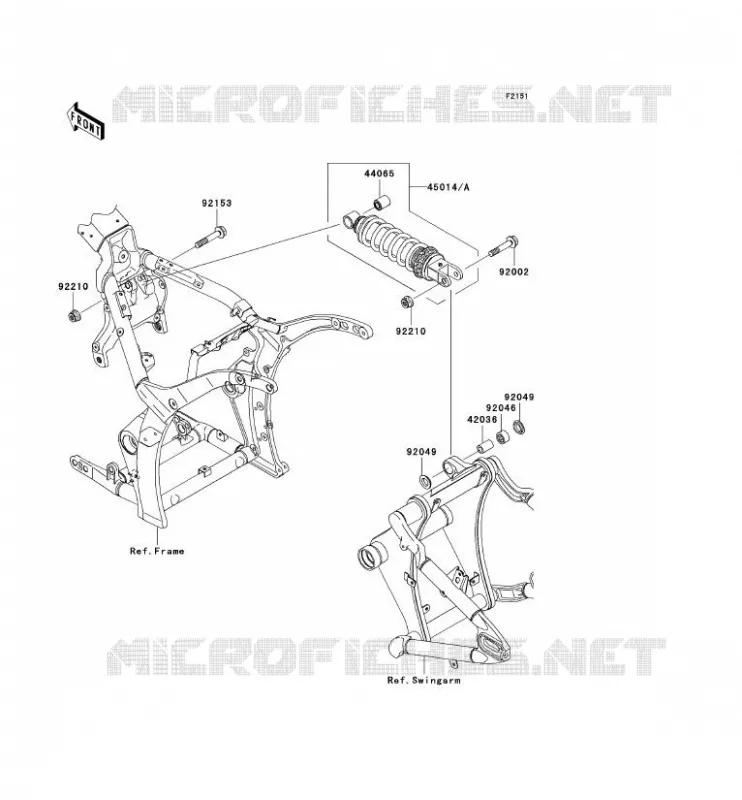 SUSPENSION/AMORTISSEUR Kawasaki MOTOS 2000 2005 VN2000  VN2000-A2