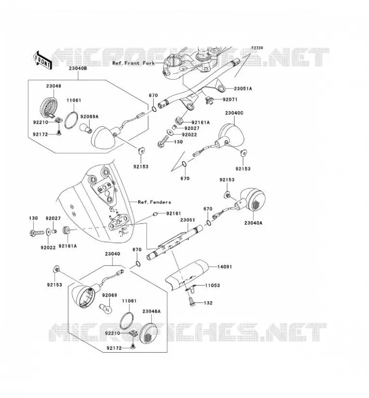 CLIGNOTANTS Kawasaki MOTOS 2000 2005 VN2000  VN2000-A2