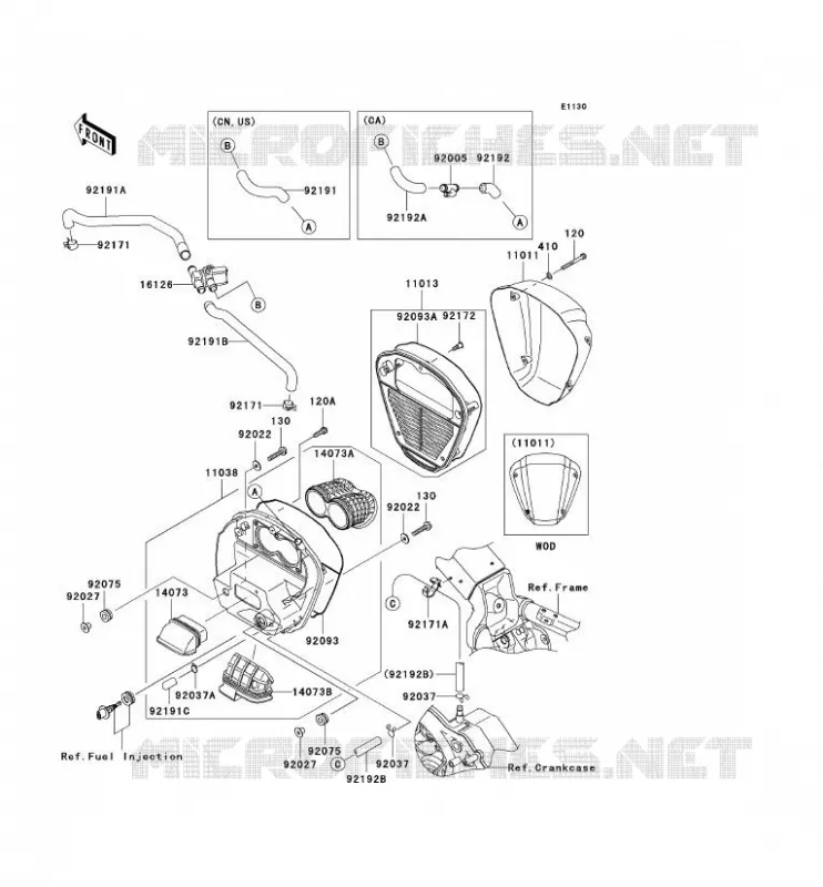 FILTRE A AIR Kawasaki MOTOS 2000 2005 VN2000  VN2000-A2