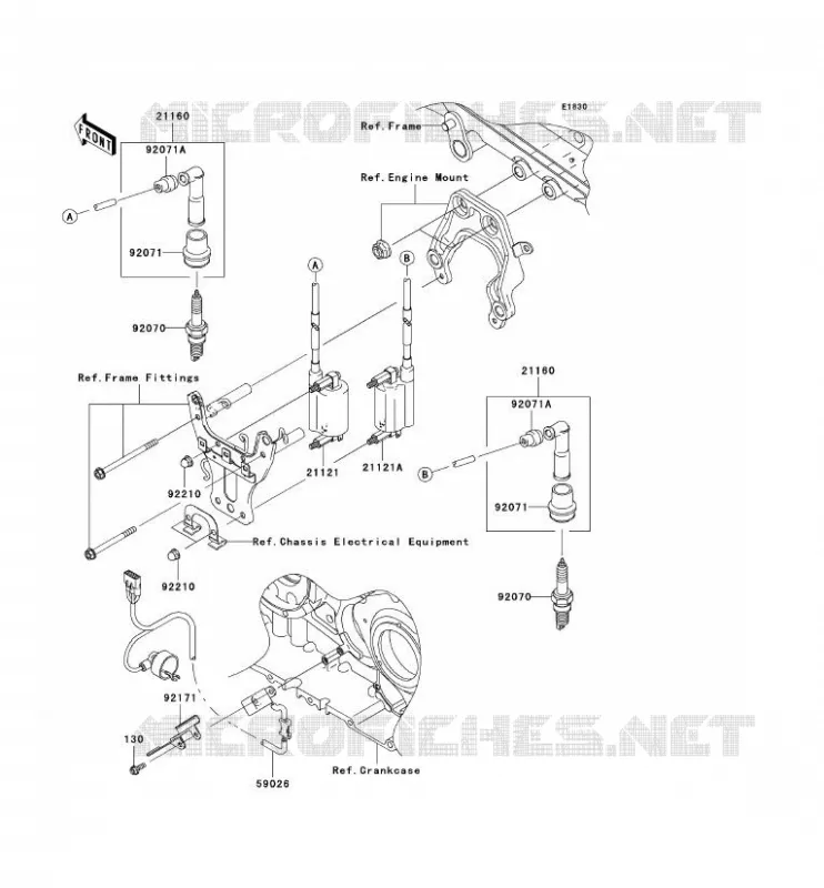 SYSTEME D&acute;ALLUMAGE Kawasaki MOTOS 2000 2005 VN2000  VN2000-A2