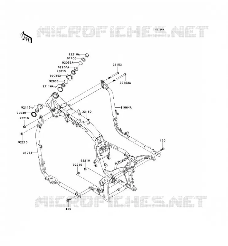 CH&Acirc;SSIS Kawasaki MOTOS 2000 2005 VN2000  VN2000-A2H
