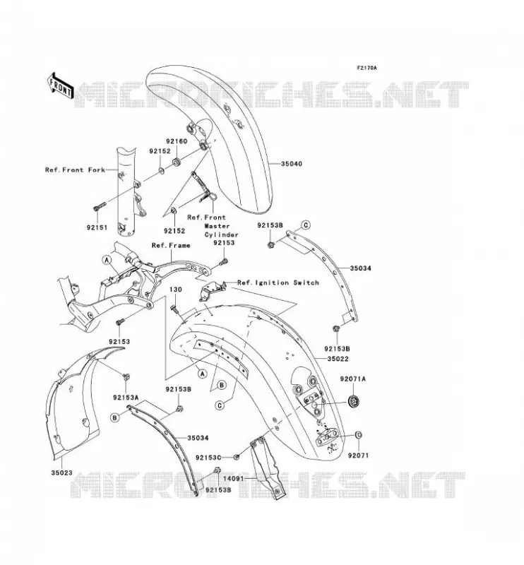 GARDE BOUE Kawasaki MOTOS 2000 2005 VN2000  VN2000-A2H