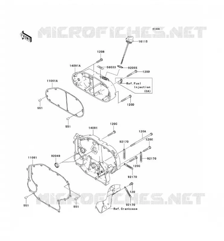 CARTER MOTEUR DROIT(S) Kawasaki MOTOS 2000 2006 VN2000  VN2000A6F