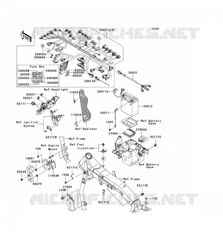 CHASSIS EQUIPMENT ELECTRIQUE Kawasaki MOTOS 2000 2006 VN2000  VN2000A6F