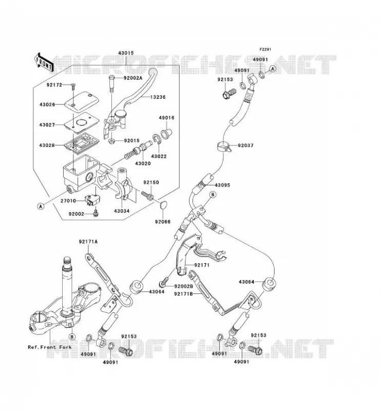 MAITRE CYLINDRE AV Kawasaki MOTOS 2000 2006 VN2000  VN2000A6F