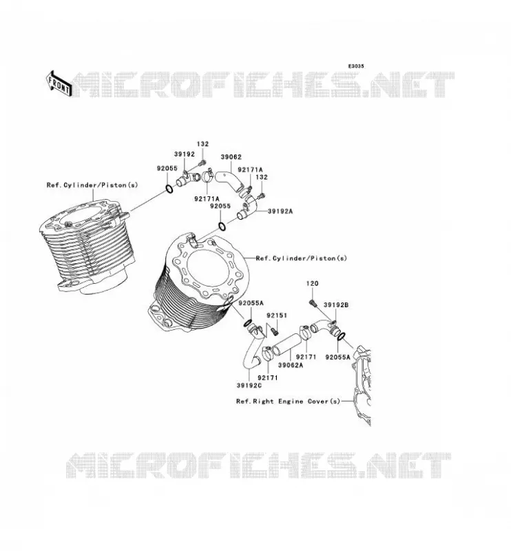REFROIDISSEMENT Kawasaki MOTOS 2000 2006 VN2000  VN2000A6F