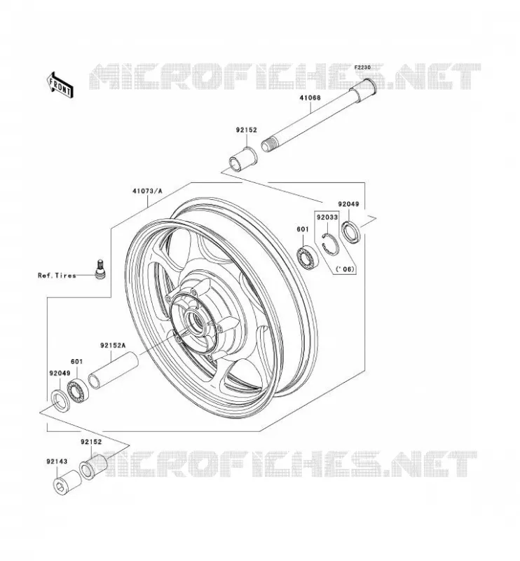 ROUE AVANT Kawasaki MOTOS 2000 2006 VN2000  VN2000A6F