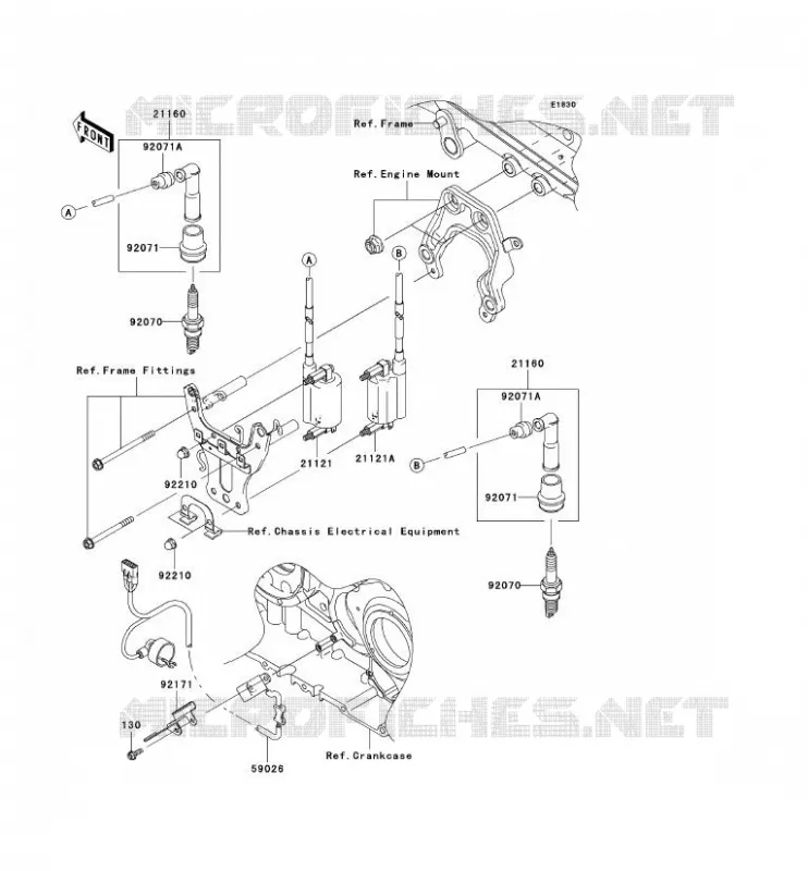 SYSTEME D&acute;ALLUMAGE Kawasaki MOTOS 2000 2006 VN2000  VN2000A6F