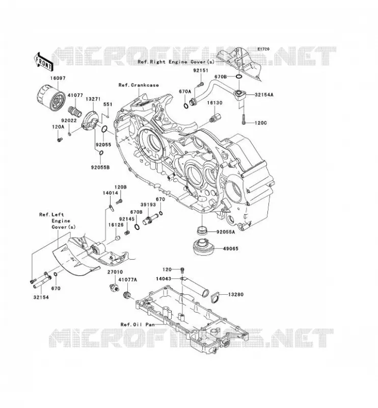 FILTRE &Agrave; HUILE Kawasaki MOTOS 2000 2006 VN2000  VN2000A6F